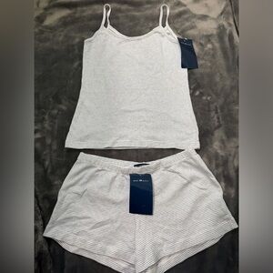 Brandy Melville blue white striped set